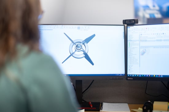 woman working on a computer